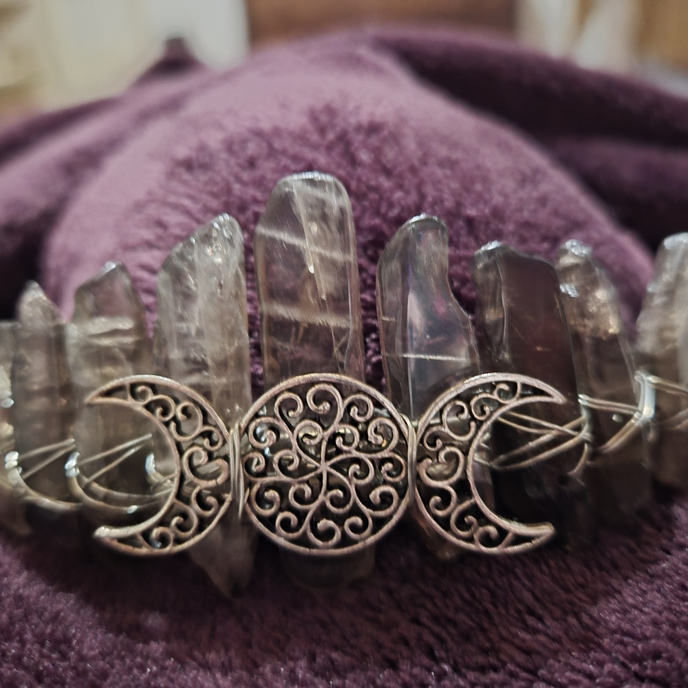 Smokey Quartz MOON Goddess Crown